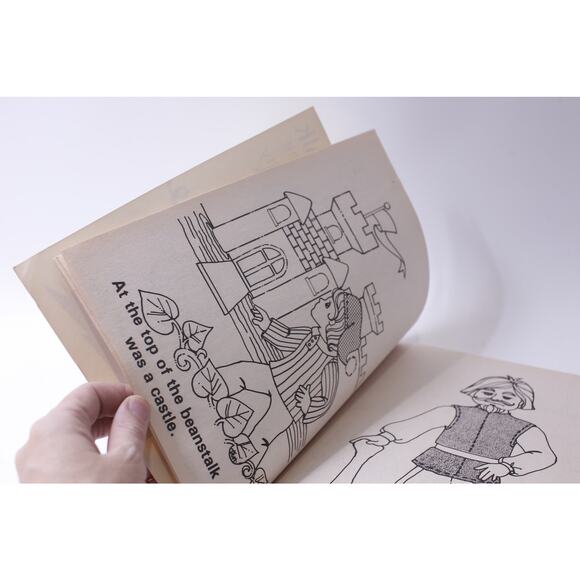 Jack and the Beanstalk, Uncolored, Coloring Book, 1986, Landoll, ~ 250113-WH 59 - Picture 4 of 4